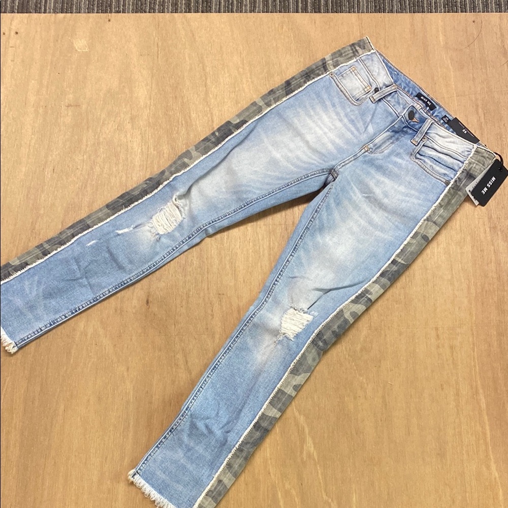 Men's Blue Jeans with Camo Accents